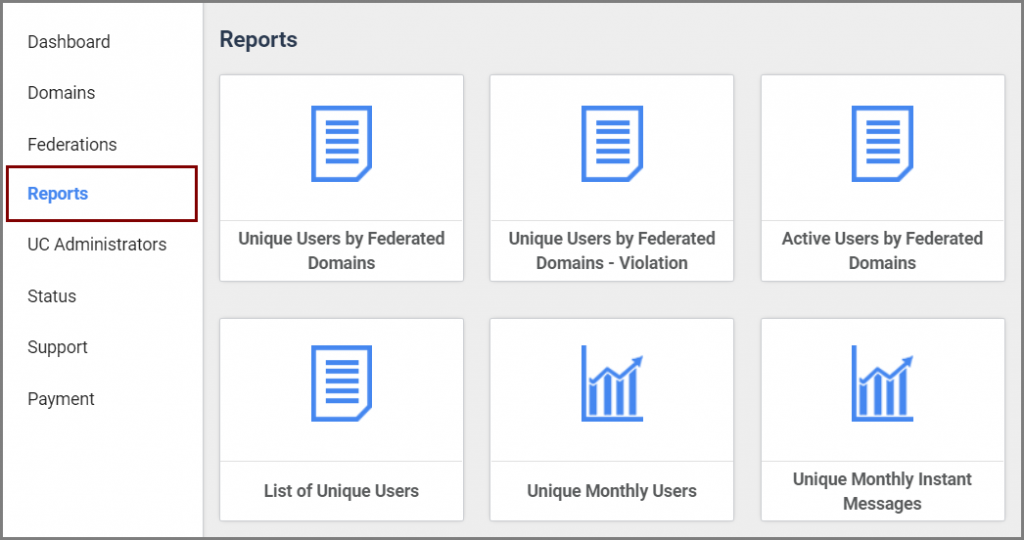 User clicking a tab of the NextPlane management portal to share a report