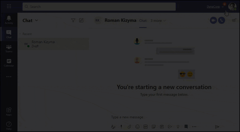 User having to switch accounts in microsoft teams in order to access a particular conversation