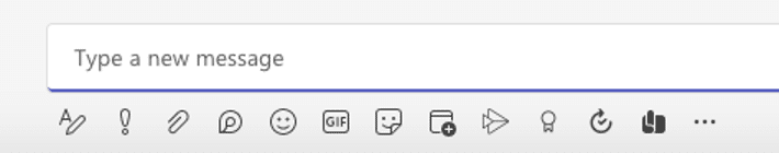 Teams message field and functionalities